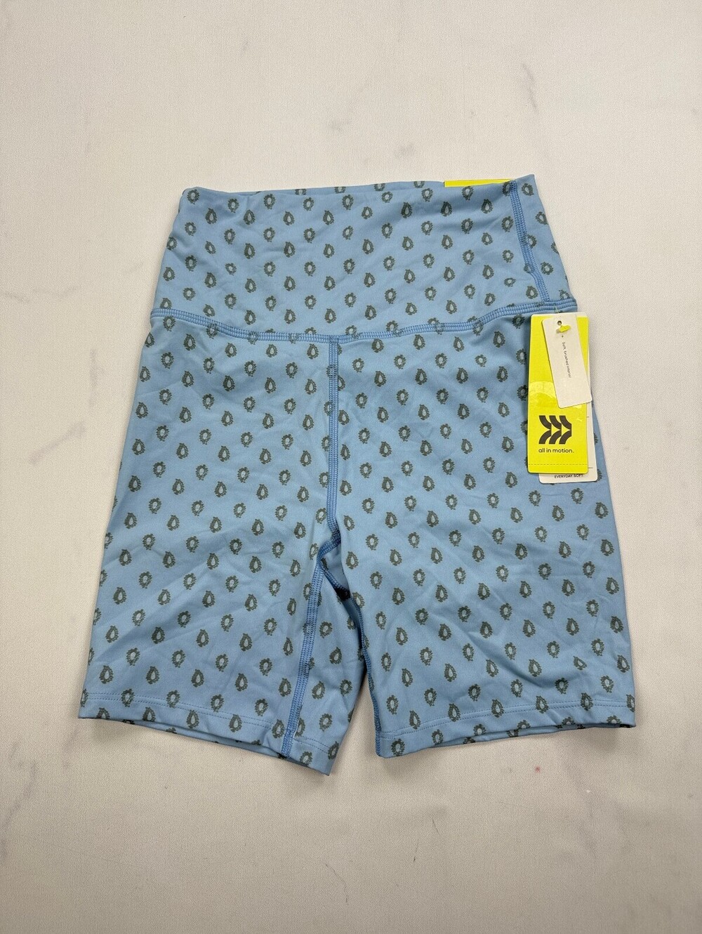 All in Motion Bike Shorts Blue Modern Motif Print - Womens XS